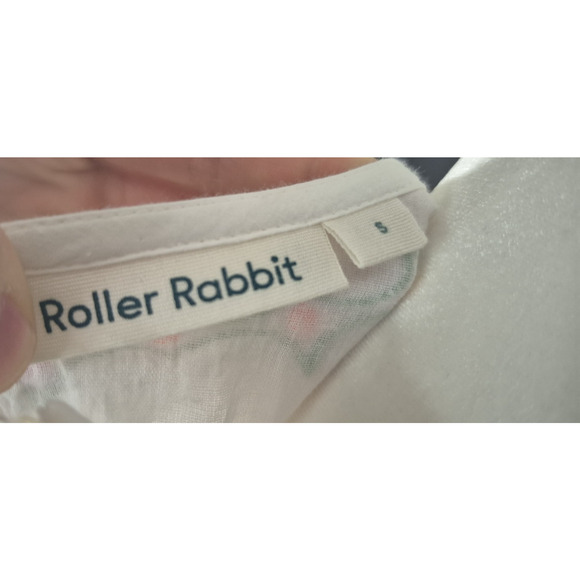 Roller Rabbit White Colorful Embroidered Cover Mini Dress Small Pineapple - Picture 9 of 9